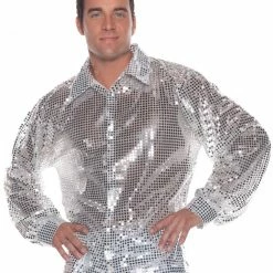 Underwraps 70s Men's Silver Sequin Shirt