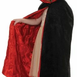 Underwraps Accessories Cape Velvet Child Black And Red