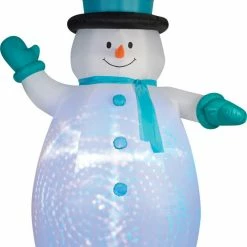 Gemmy Christmas Projection Snowman With Hat 12ft Airblown Outdoor Christmas Decor