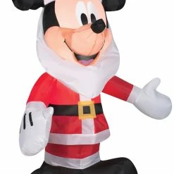 Gemmy Mickey Mouse With Santa Beard 3.5ft Airblown Christmas Yard Decor