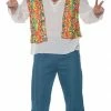 Underwraps Costumes Flower Hippie Vest Adult Men's