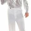 Underwraps 70s Men's Disco Shirt Silver White Costumes