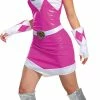 Disguise Power Rangers Mighty Morphin Women's Pink Ranger Deluxe Costume Dress