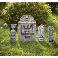 Fun World Tombstone 4 Piece Set Foam Props Decor Decorations & Props