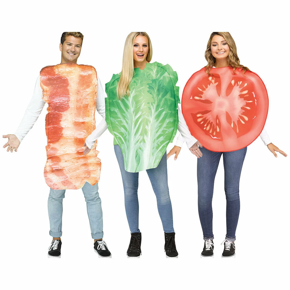 Fun World 3 BLT Bacon Lettuce Tomato Adult Group Costumes 3 Fun World 3 BLT Bacon Lettuce Tomato Adult Group Costumes