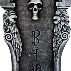 Sunstar Tombstone Silver Skull Graveyard Prop Decorations & Props