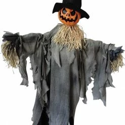 Sunstar Scarecrow Pumpkin Animated With Hat Prop Life Size Decorations & Props