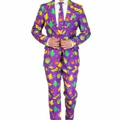 Suitmeister Mardi Gras Purple Patterned Men's Suit Suits & Blazers