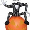 Gemmy Nightmare Before Christmas, Jack Skellington On Pumpkin Airblown 3ft Decoration