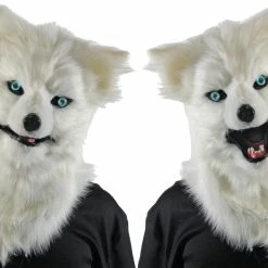Seasonal Visions Animated Animal White Wolf Mask Animal Accessories