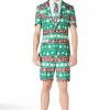 Suitmeister Summer Shorts Christmas Green Nordic Men's Suit Suits & Blazers