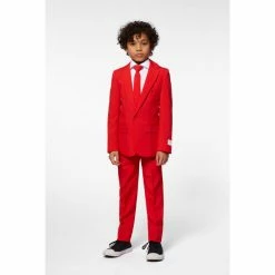 OppoSuits Suits & Blazers Red Devil Boy's Red Suit