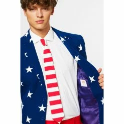 OppoSuits Suits & Blazers Stars And Stripes American Flag Independence Day Men's Suit