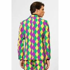 OppoSuits Suits & Blazers Harleking Patterned Harlequin Mardi Gras Men's Suit