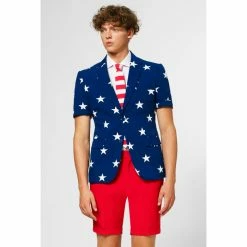 OppoSuits Stars And Stripes USA Flag Independence Day Men's Summer Suit 4th July