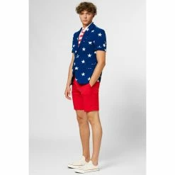 OppoSuits Stars And Stripes USA Flag Independence Day Men's Summer Suit 4th July