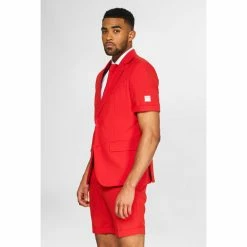 OppoSuits Red Devil, Bright Red Summer Men's Short Suit Suits & Blazers