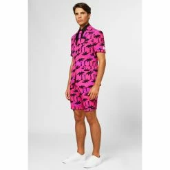 OppoSuits Tropicool Tropical Pink Short Summer Suit