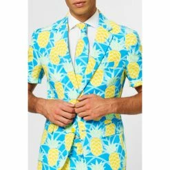OppoSuits The Shineapple, Pineapple Print Mens Summer Suit