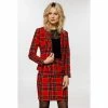 OppoSuits Lumberjackie, Women's Red Plaid Patterned Suit Suits & Blazers