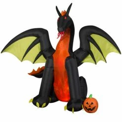 Gemmy Decorations & Props 9' Giant Airblown Projection Fire & Ice Dragon Inflatable Yard Lawn Decor